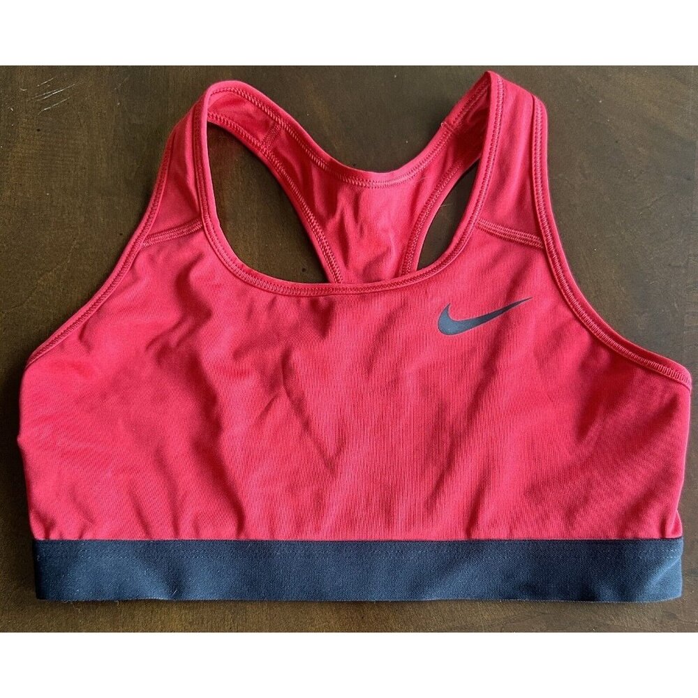 Nike Womens Sports Bra Dri FIT Red Black Size‎ M Medium